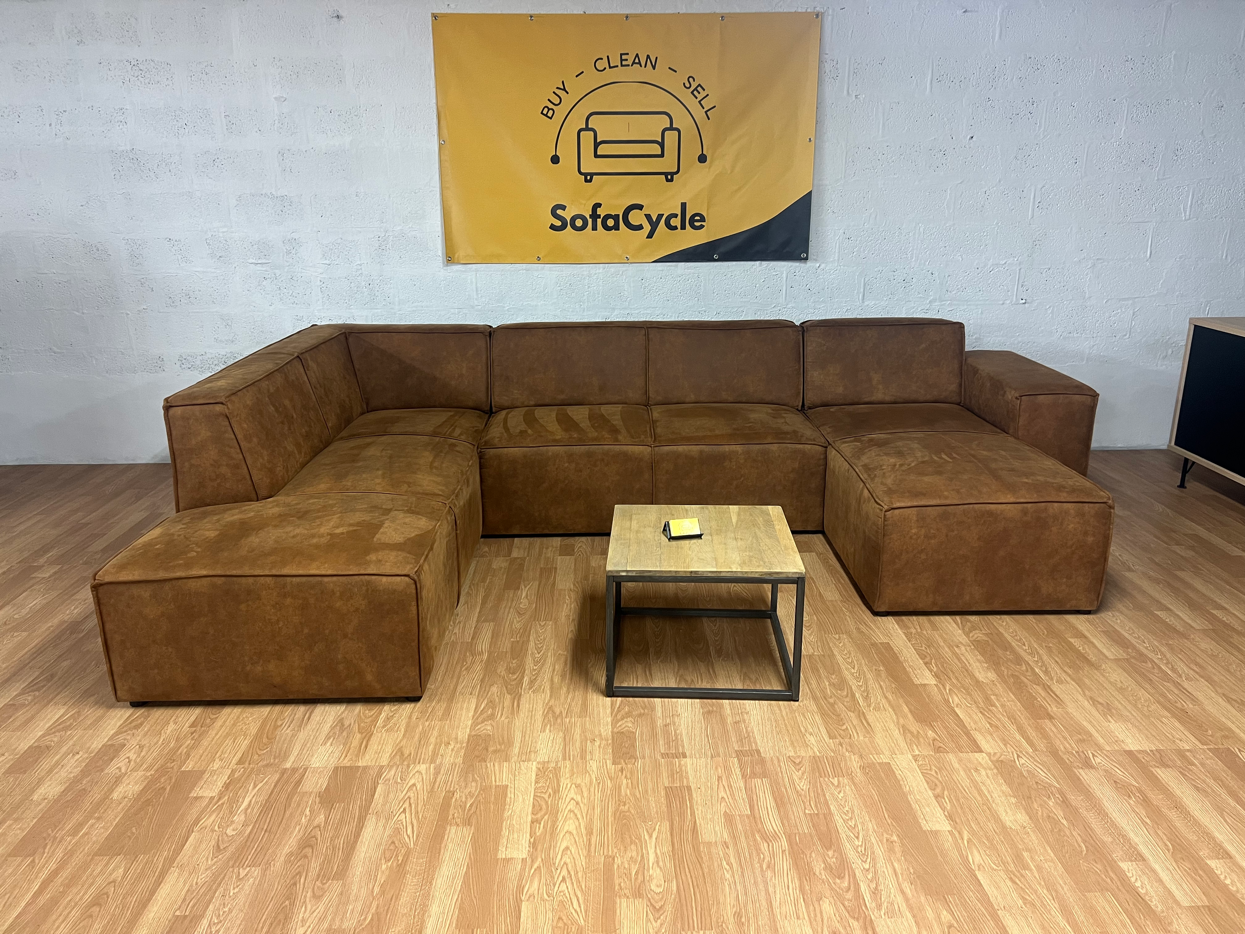 Cognac U-zetel – ruime en stijlvolle blikvanger