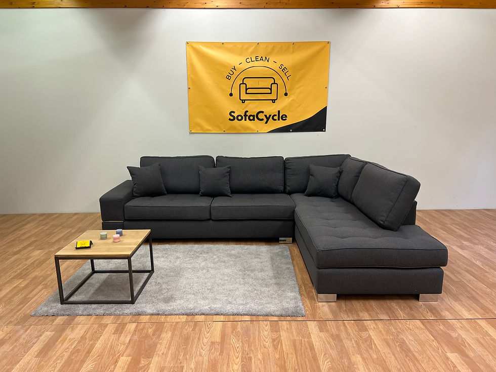 Thumbnail: OVERSTOCK hoekzetel – zachte stof, strak design en ultiem comfort