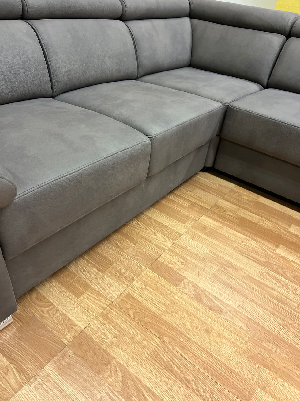 Thumbnail: Gloednieuwe taupe/bruin L-zetel – spotprijs door transportschade