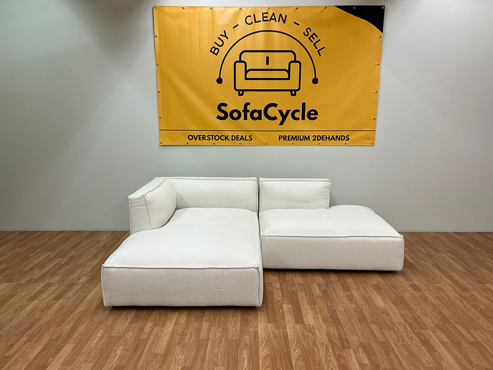 Thumbnail: NIEUWE OVERSTOCK — NV Gallery modulaire zetel in witte bouclé