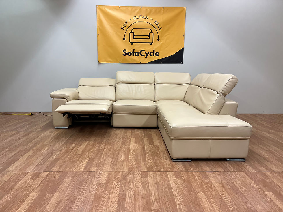 Thumbnail: Chateau d’Ax lederen hoekzetel met elektrische relax en modulaire hoofdsteunen