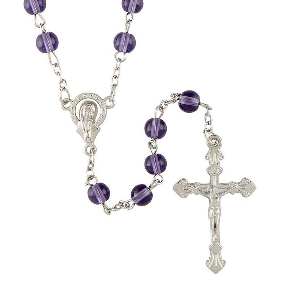Amethyst Glass Bead Rosary