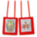 Crucifixion and Sacred Hearts Genuine Red Wool Scapular