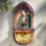 Thumbnail: Lasered Wood Holy Water Font - Our Lady Of Guadalupe