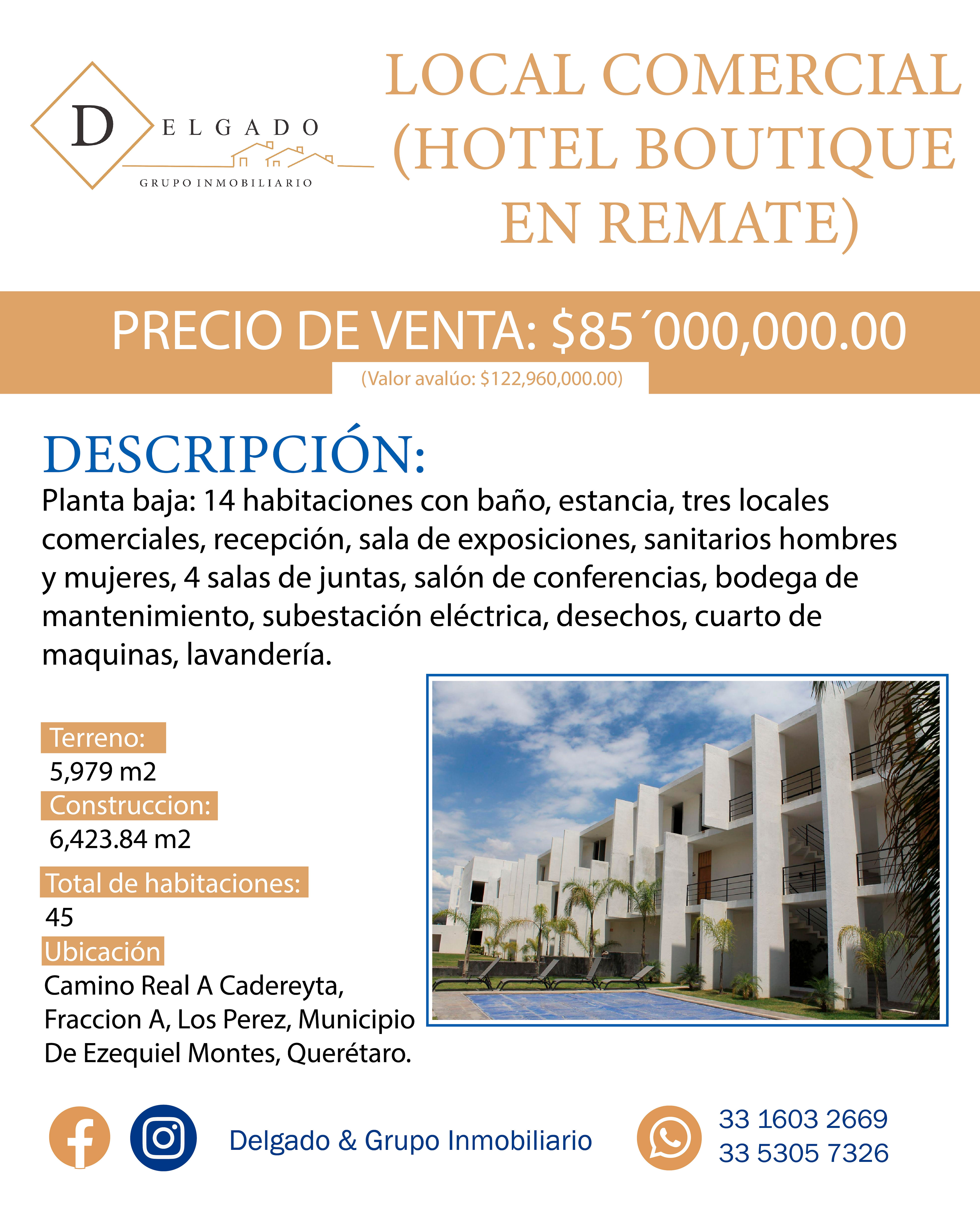 HOTEL BOUTIQUE EN REMATE
