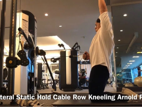 Unilateral Static Hold Cable Row Kneeling Arnold Press