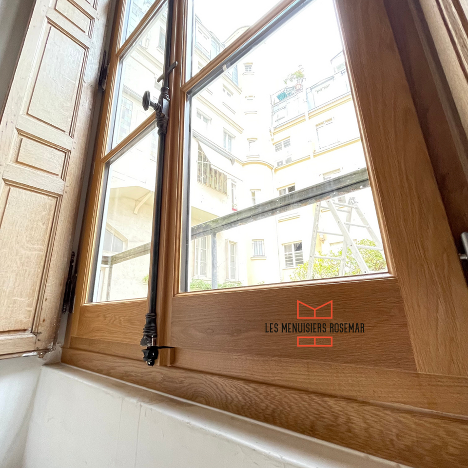 7 Fenêtres Grandes en Bois Bicolores