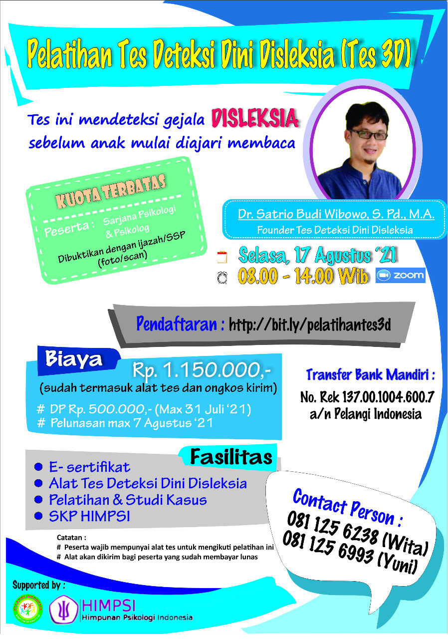 Pelatihan Tes Deteksi Dini Disleksia (Tes 3D)