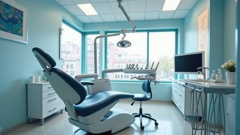Close-up view of a modern dental clinic treatment room