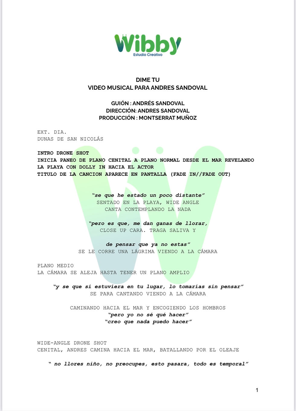 Guion "dime tu" Pagina 1