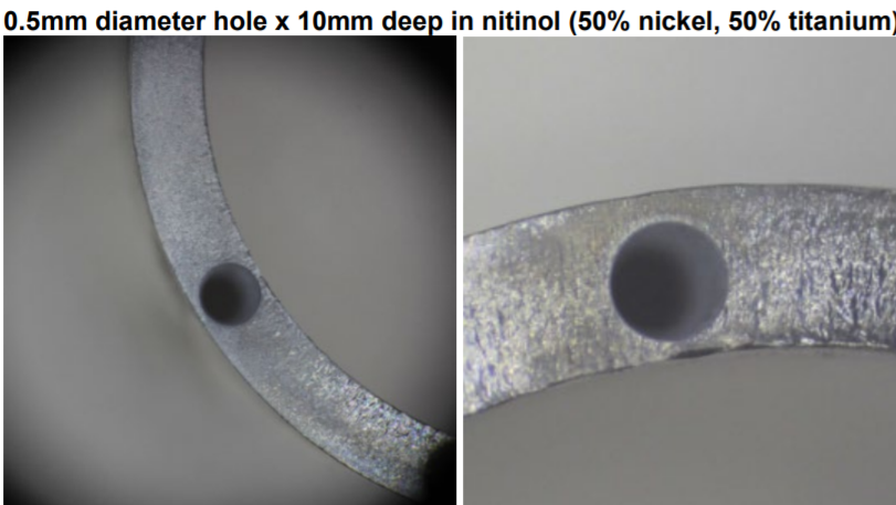 Machining micro-features like these in Nitinol can be challenging for conventional processes-- PECM is uniquely suited for them.