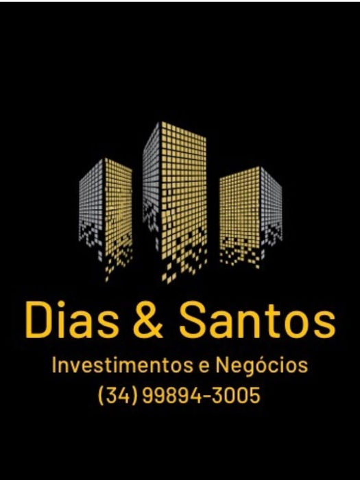 Dias & Santos logo with buildings, investimentos e negócios, (34) 99894-3005 Dias & Santo