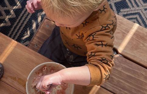 A child eating food.