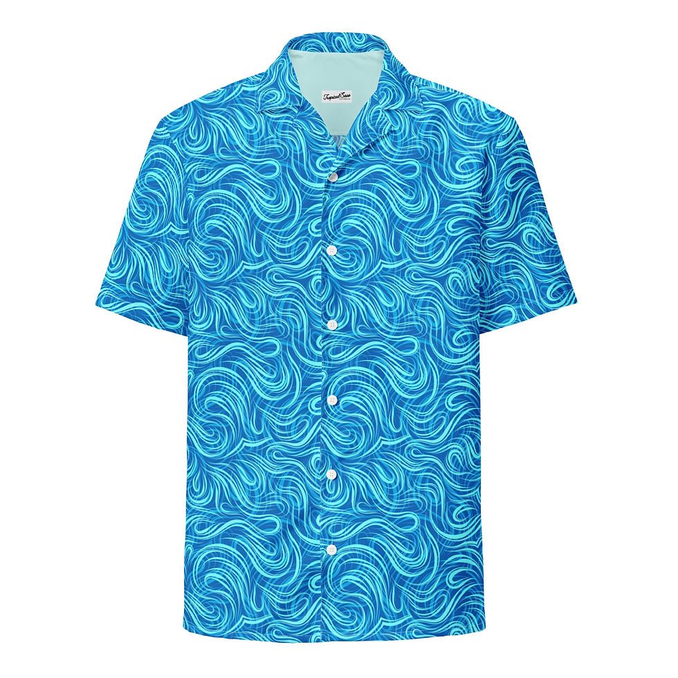 Miniatura: Tsunami Island Party Button Down Hawaiian Shirt - Coastal Summer 2024 Collection