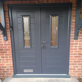 Grey double door
