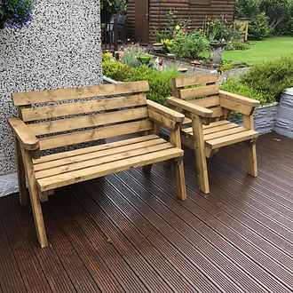 pair of garden benches