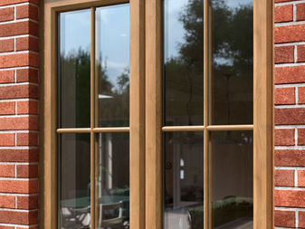 Wood framed casement windows