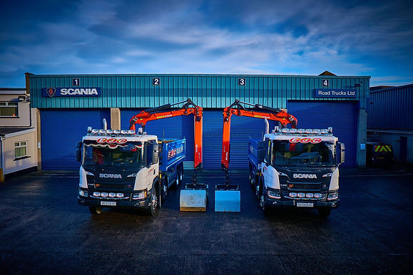 grab hire lorries outside unit