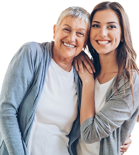Portrait of beautiful adult mother and daughter