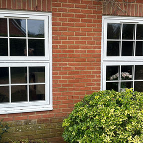 New white framed windows