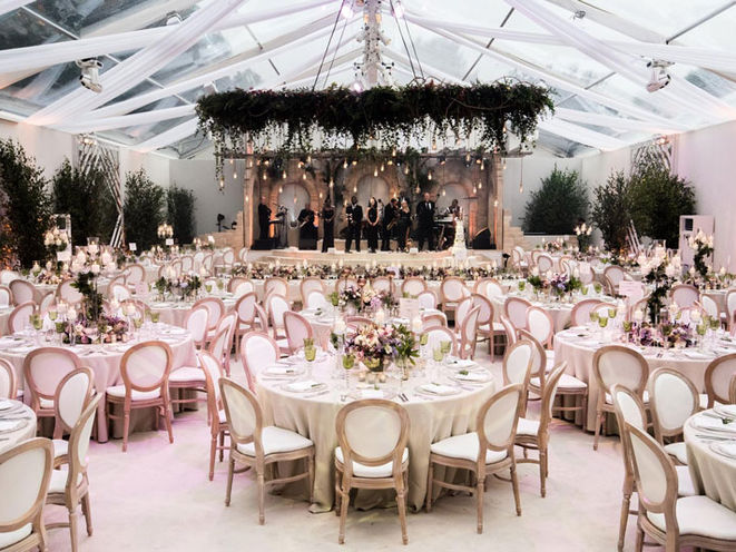 wedding venue decorations and tables