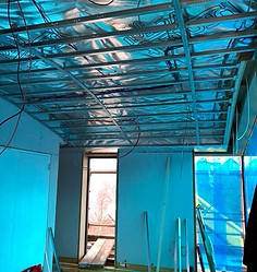 Insulated panels being installed