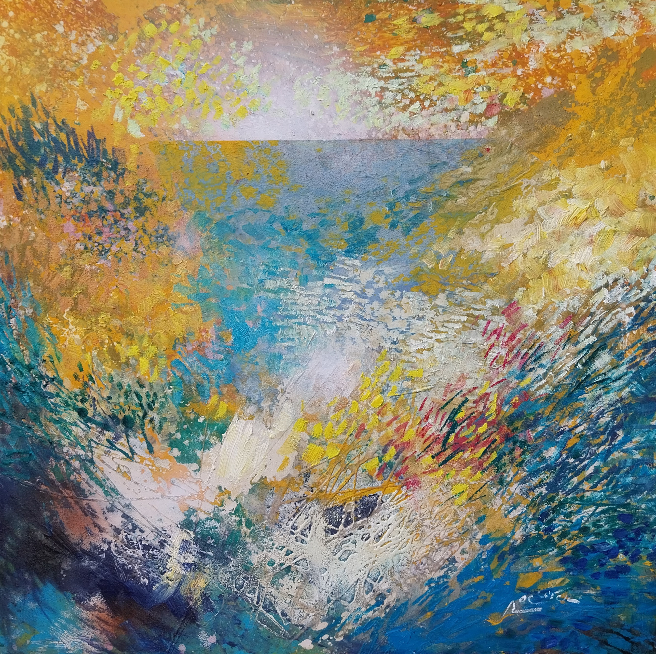 Zf007 100x100 Landscape in yellow