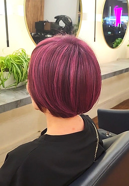 Pinky Highlight Bob Hair