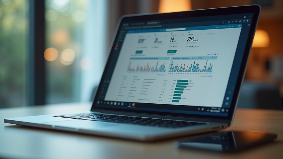 Close-up view of a laptop screen showing a Power Pages dashboard