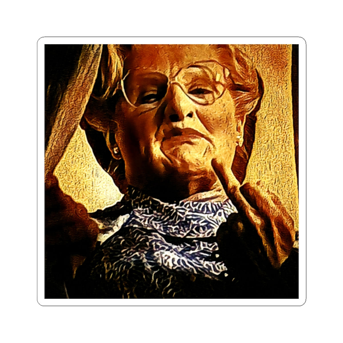 Ms. Doubtfire Middle Finger Funny Kiss Cut Sticker