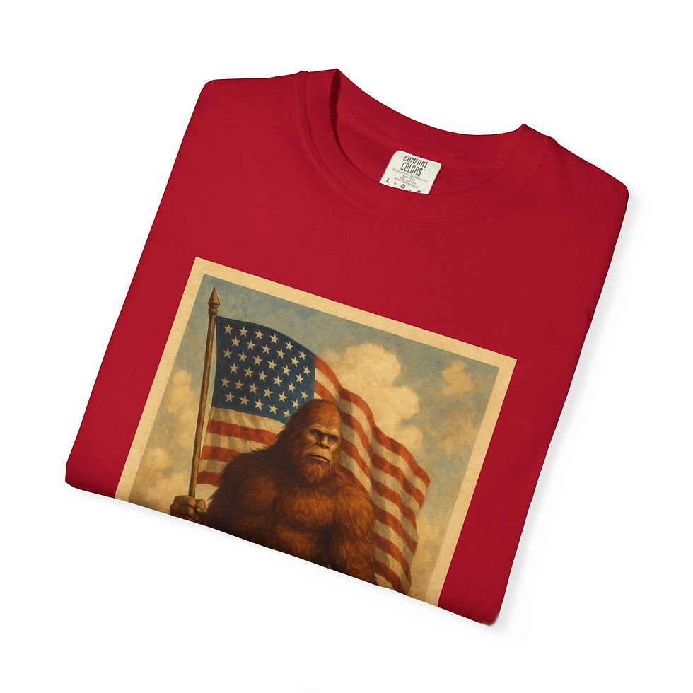 Thumbnail: Bigfoot Freedom Found Patriotic Unisex 4th of July Party T-Shirt