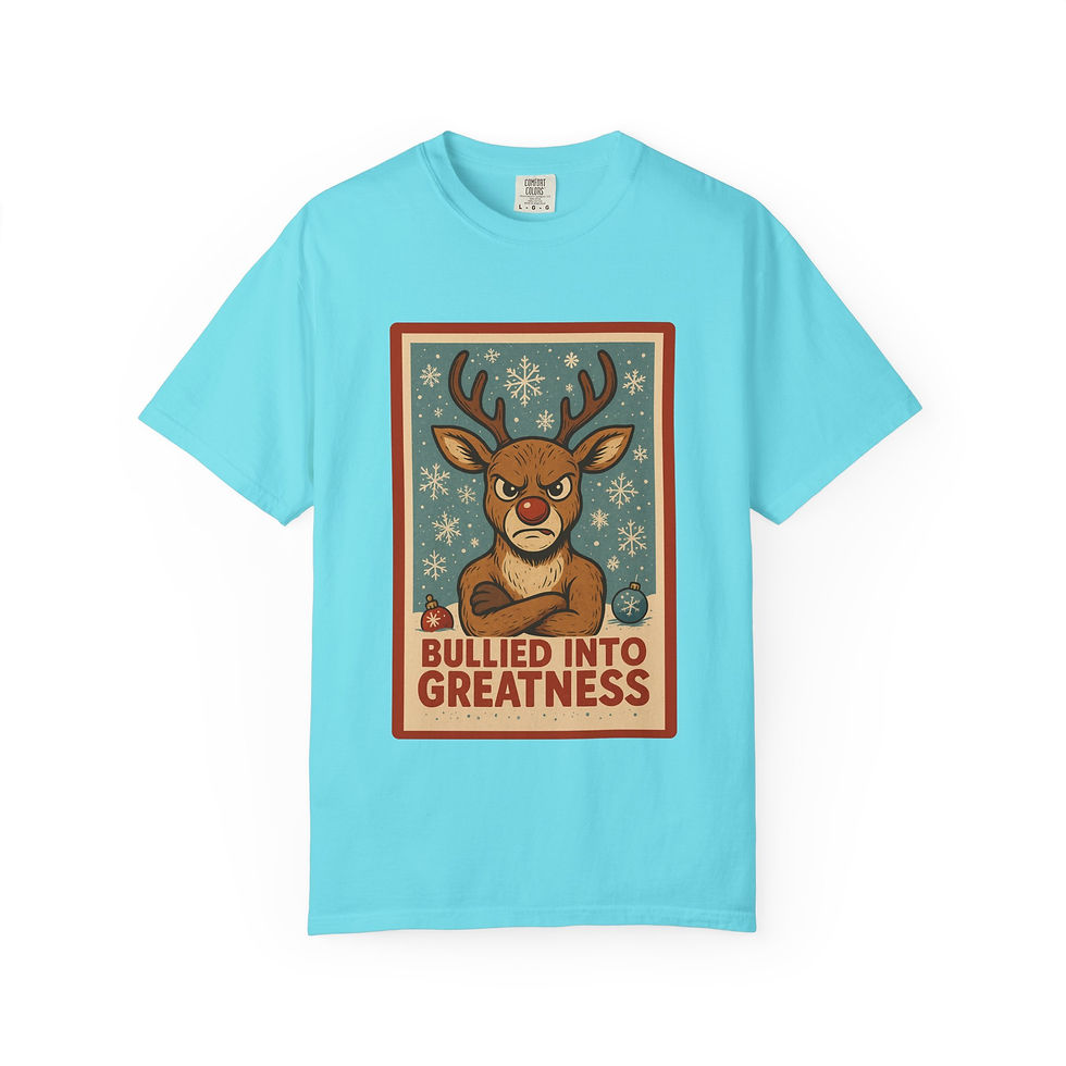 Thumbnail: Rudolph Bullied Into Greatness, Funny Festive Unisex Christmas Party Tee