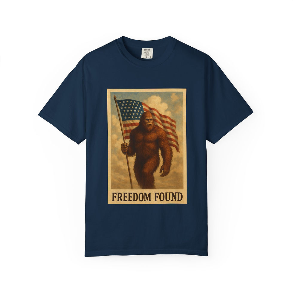 Thumbnail: Bigfoot Freedom Found Patriotic Unisex 4th of July Party T-Shirt