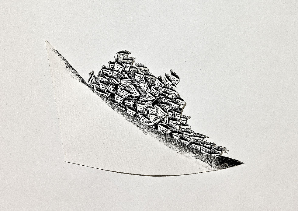 Boat 23x40cm Paper Sculpture 2008 (1)