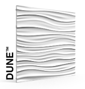 Sculpted GFRG wall panel with soft horizontal wave texture.