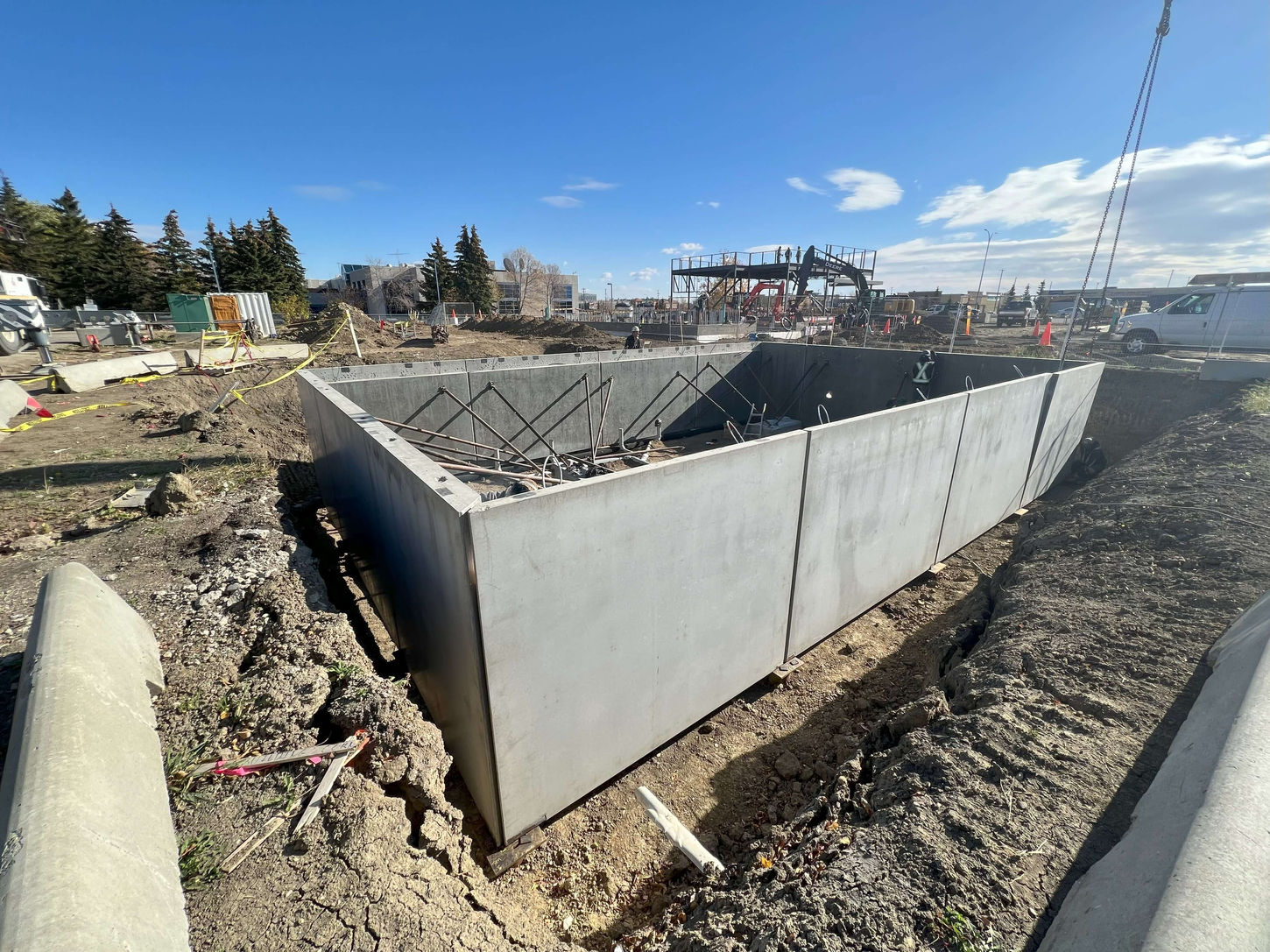 Foundation base installation for Jiffy Lube renovation project by Hawi Construction.