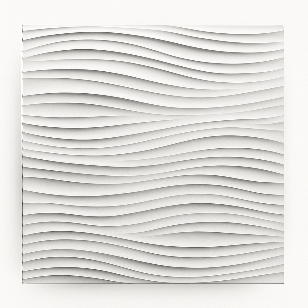 Wavy linear GFRG tile design creating a flowing ripple texture.