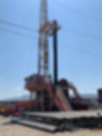 Drilling rig at a geothermal site