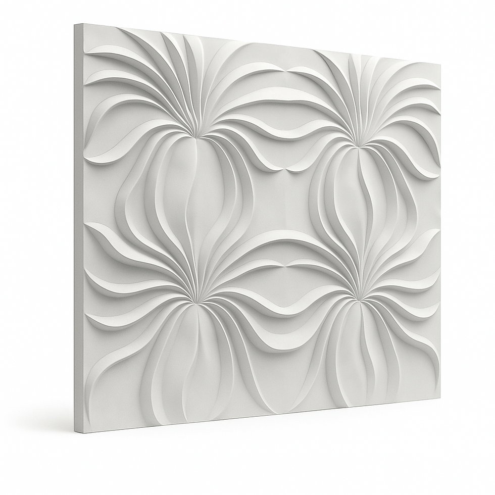Organic flower-inspired GFRG panel with sculptural curves.