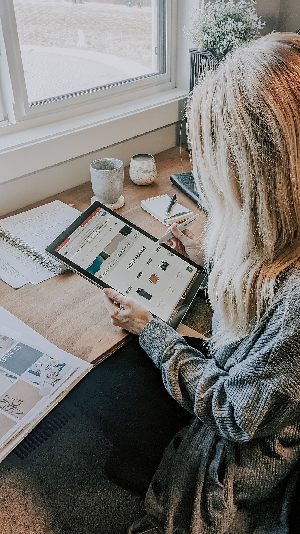 Professional web designer working on a responsive website layout