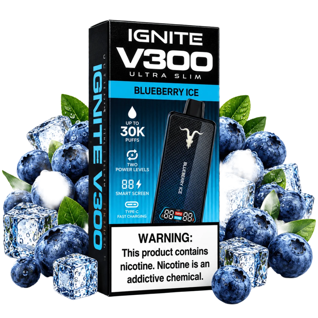 Ignite Vape V300 Ultra Slim  BLUEBERRY ICE [18ml 5%nic]