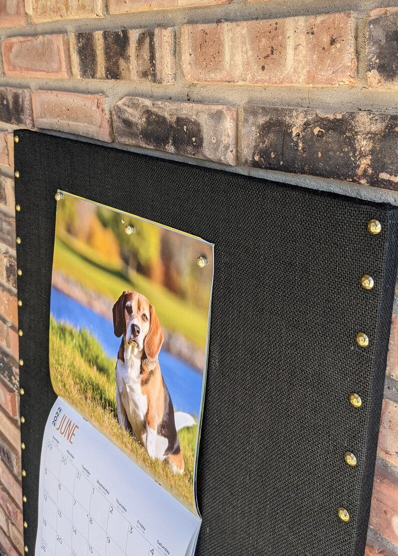 Thumbnail: X Large 24 x 48 Black Burlap MAGNET Board,  Bulletin Board, Home Office Decor