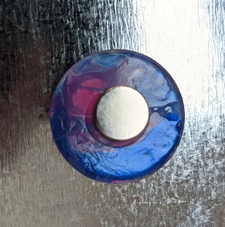 Thumbnail: Hand Painted Glass Magnets, Cotton Candy Tie Dye Swirl Magnets