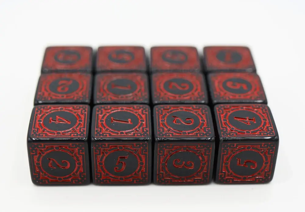 Magic Burst Red/12 piece D6 Dice Set