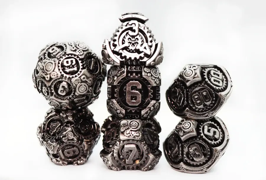 Fierce Flotilla/Airship Gears Metal RPG Dice Set