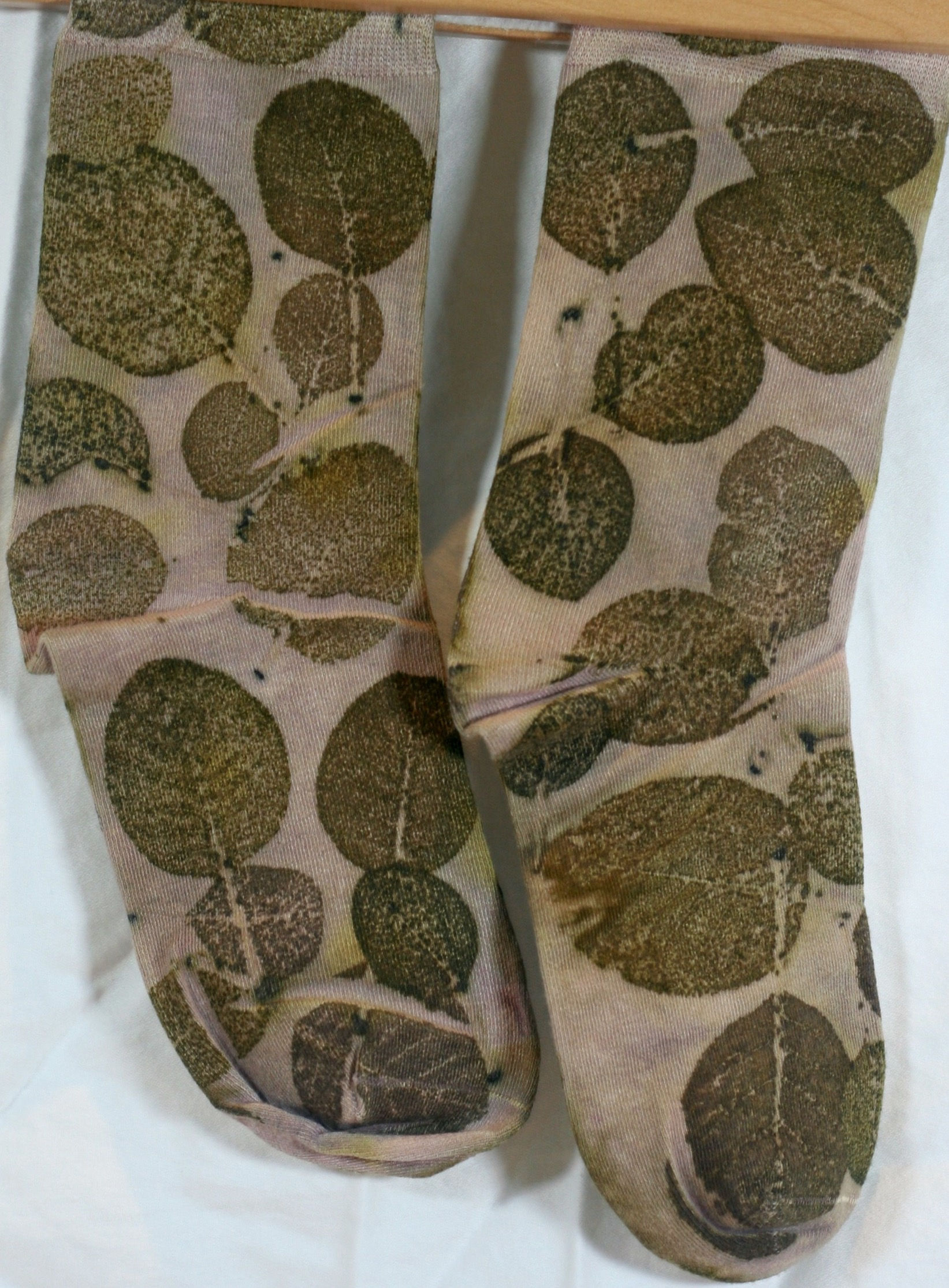 Locally foraged Eco Printed Socks