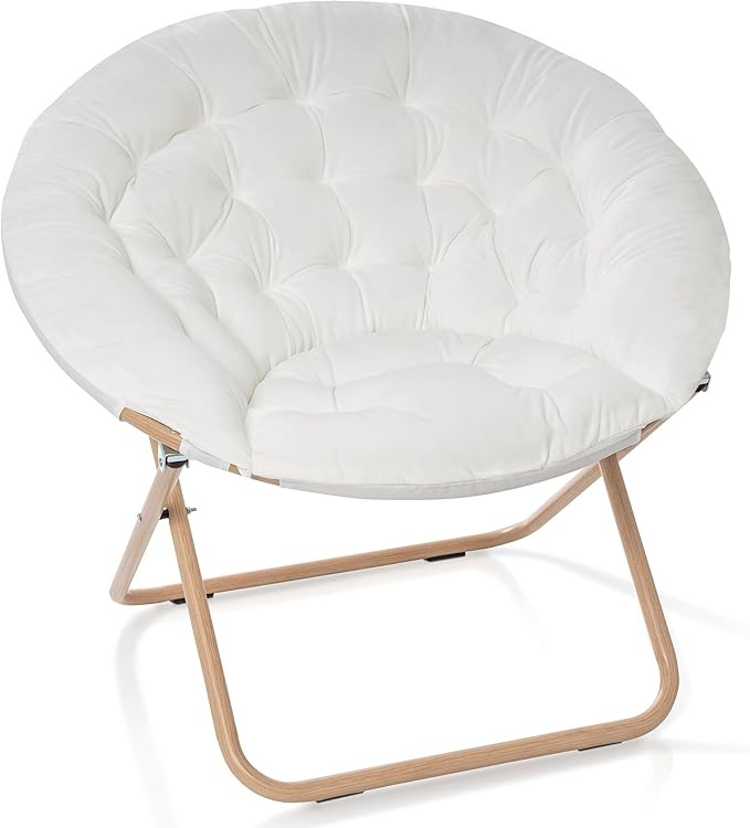 Cozy Chair/Velour Saucer Accent Chair for Bedroom/X-Large