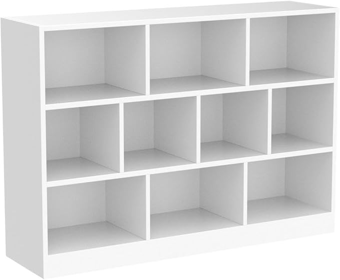 Cozy Castle White Bookshelf, 3-Tier Open Shelf Bookcase