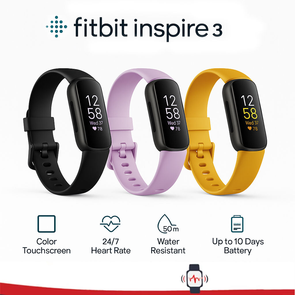 Fitbit Inspire 3 intelligent fitness tracker color touch screen heart rate monit