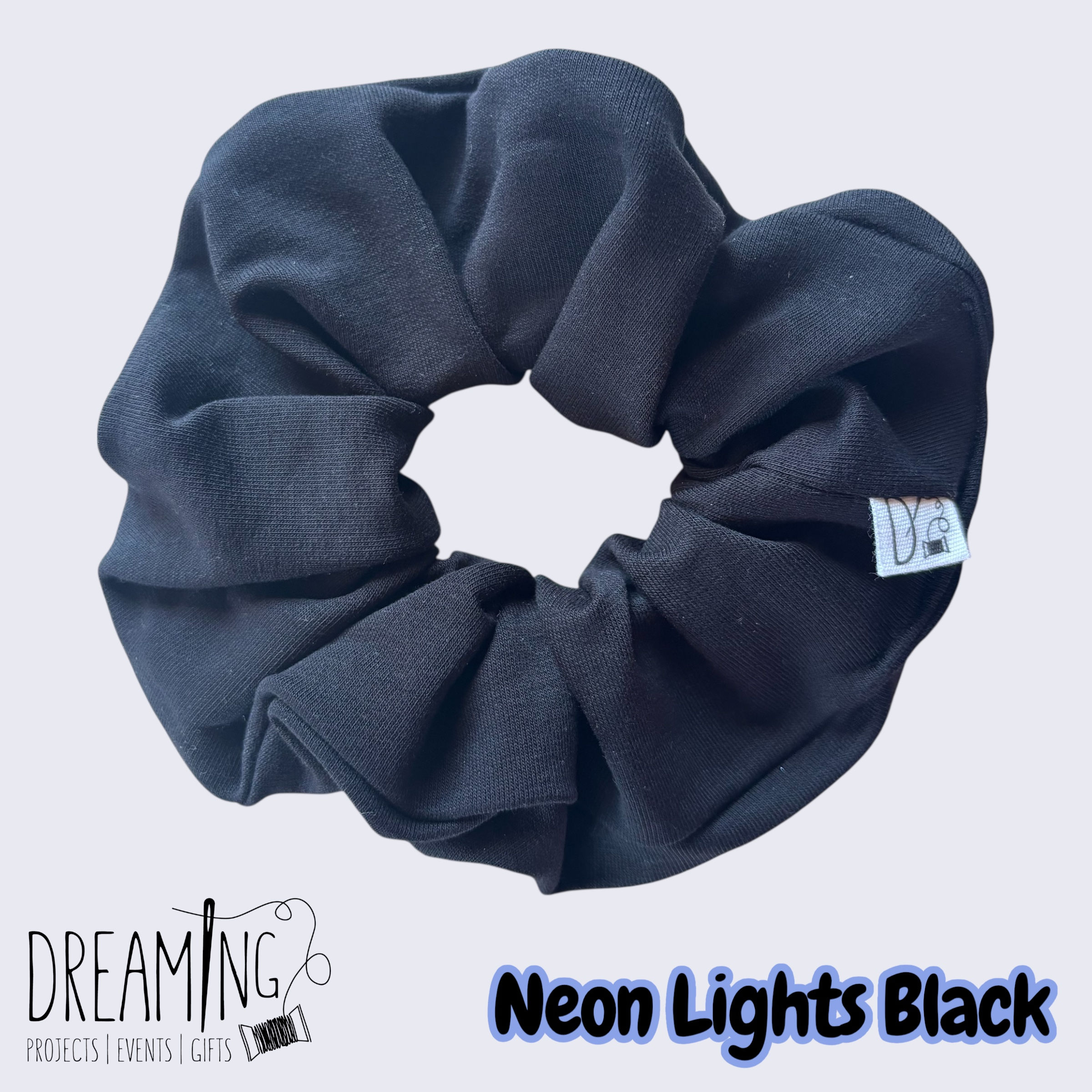 Scrunchie Neon Lights Black